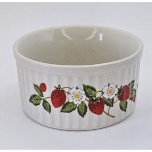 Vintage Sheffield‎ Strawberries n Cream 4" Bakeware Bowl Custard Ramekin Japan